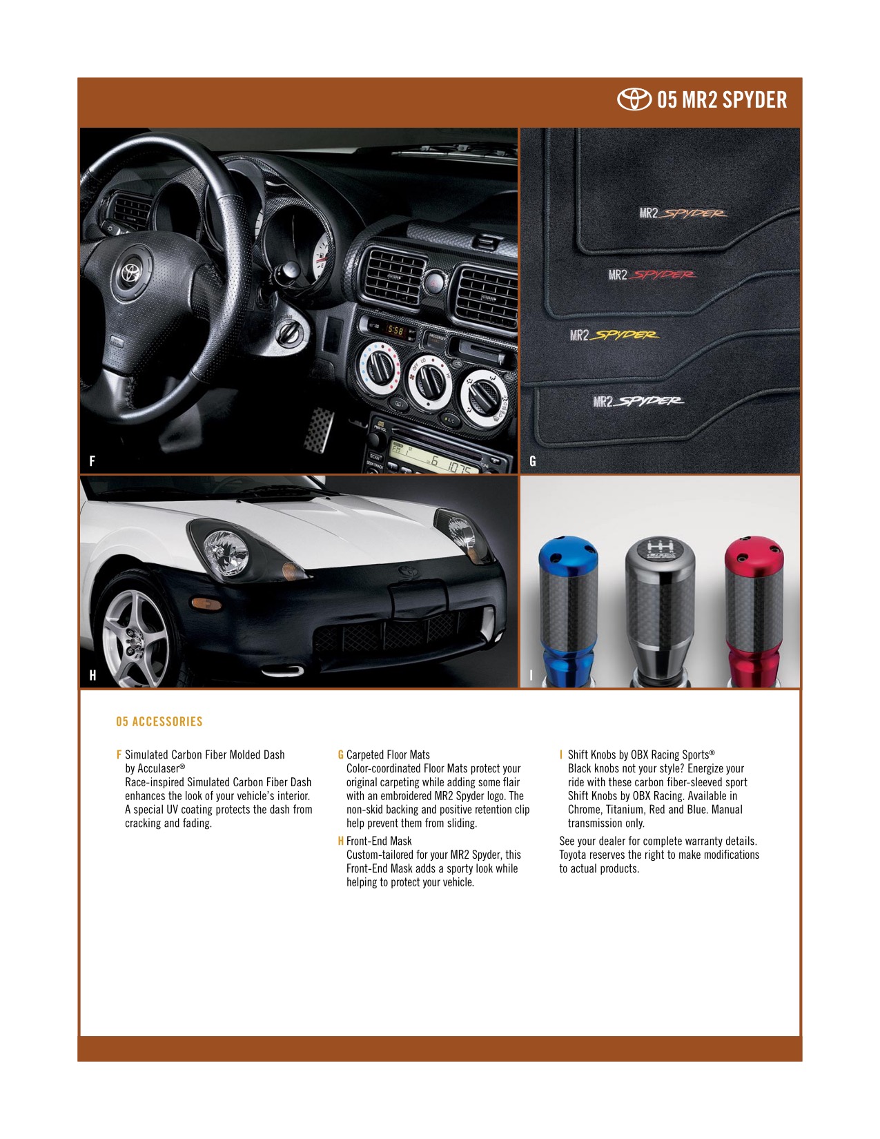 2005 Toyota MR2 Brochure Page 1